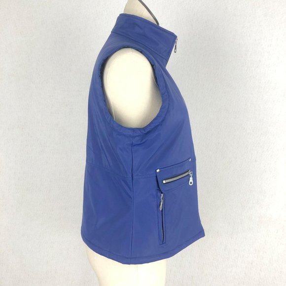 Highway Sport VTG Women's Size Medium Blue Full Zip Vest Sleeveless Pockets - Picture 4 of 9